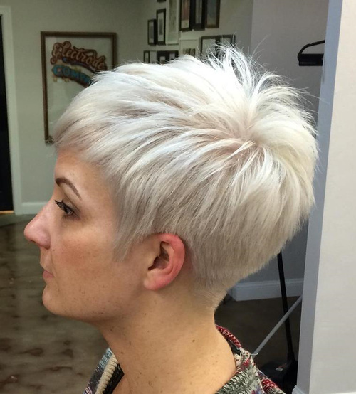 Silver Blonde Pixie Hairstyle