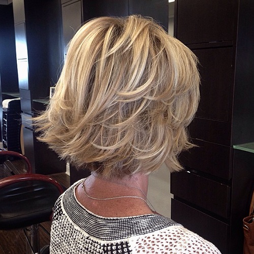 Flicked Blonde Bob Hairstyle