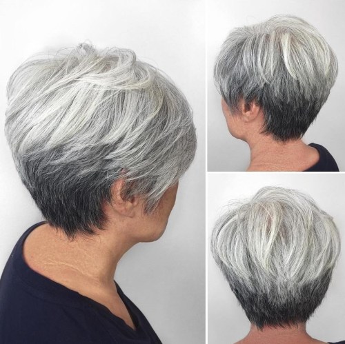 Reverse Gray Ombre for Short Hair