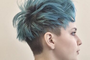 7 short shaggy pastel blue undercut hairstyle